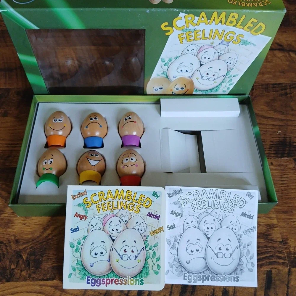 Scrambled Feelings: Eggspressions Educational Toys 6 Eggs w/stands Book Box